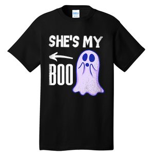 Shes My Boo Cute Ghost Matching Couple Halloween Costume Tall T-Shirt