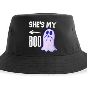 Shes My Boo Cute Ghost Matching Couple Halloween Costume Sustainable Bucket Hat