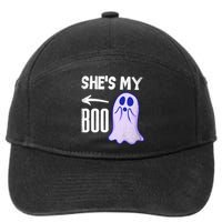 Shes My Boo Cute Ghost Matching Couple Halloween Costume 7-Panel Snapback Hat