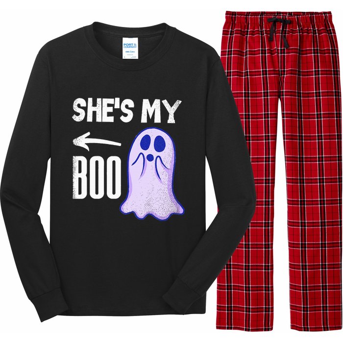 Shes My Boo Cute Ghost Matching Couple Halloween Costume Long Sleeve Pajama Set