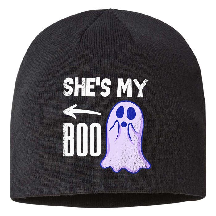 Shes My Boo Cute Ghost Matching Couple Halloween Costume Sustainable Beanie