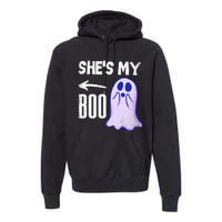 Shes My Boo Cute Ghost Matching Couple Halloween Costume Premium Hoodie