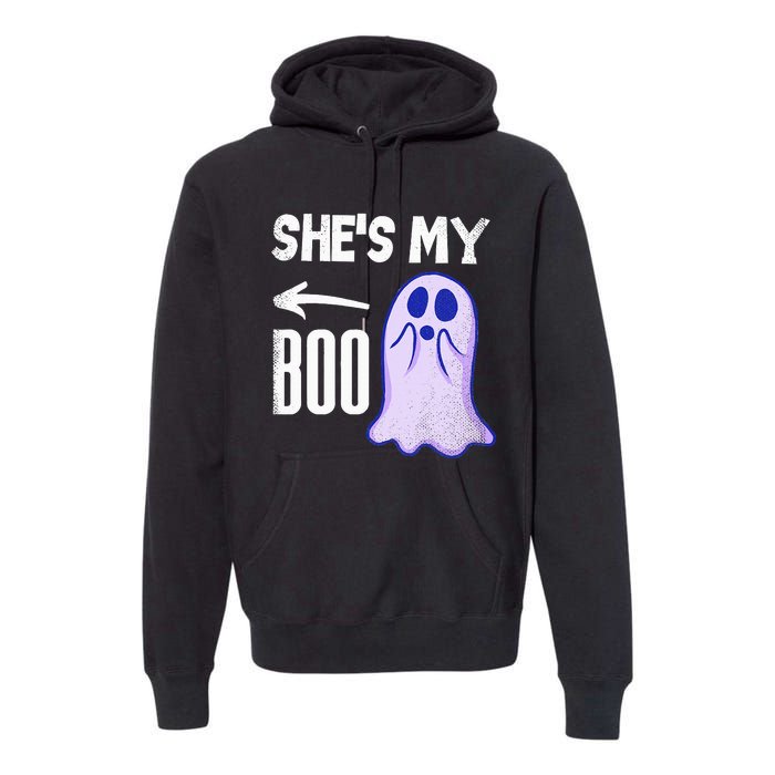 Shes My Boo Cute Ghost Matching Couple Halloween Costume Premium Hoodie