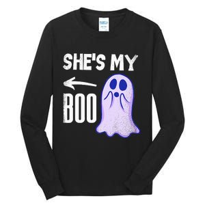 Shes My Boo Cute Ghost Matching Couple Halloween Costume Tall Long Sleeve T-Shirt