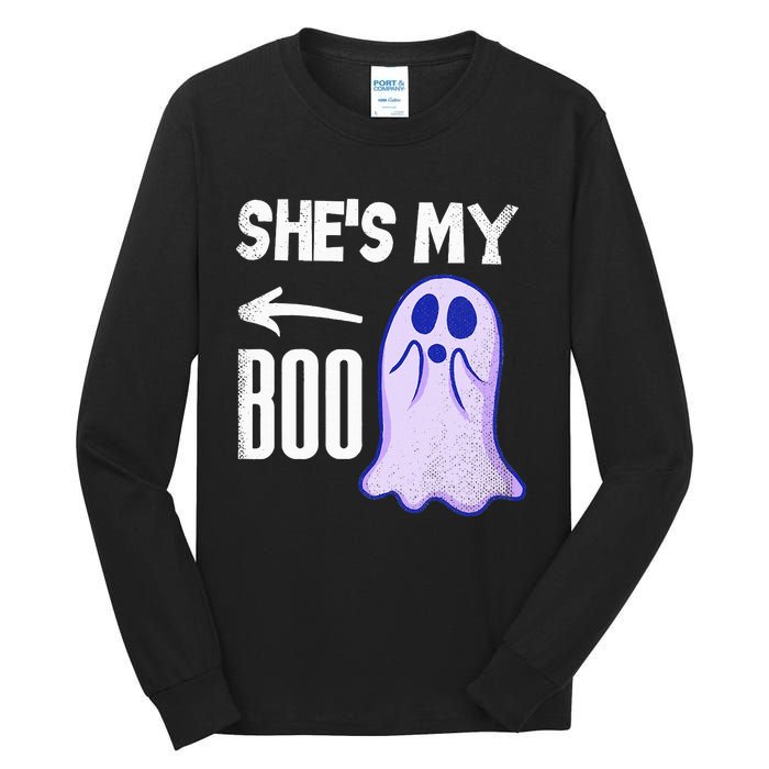 Shes My Boo Cute Ghost Matching Couple Halloween Costume Tall Long Sleeve T-Shirt