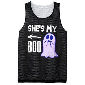 Shes My Boo Cute Ghost Matching Couple Halloween Costume Mesh Reversible Basketball Jersey Tank