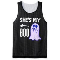 Shes My Boo Cute Ghost Matching Couple Halloween Costume Mesh Reversible Basketball Jersey Tank