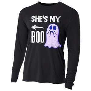 Shes My Boo Cute Ghost Matching Couple Halloween Costume Cooling Performance Long Sleeve Crew