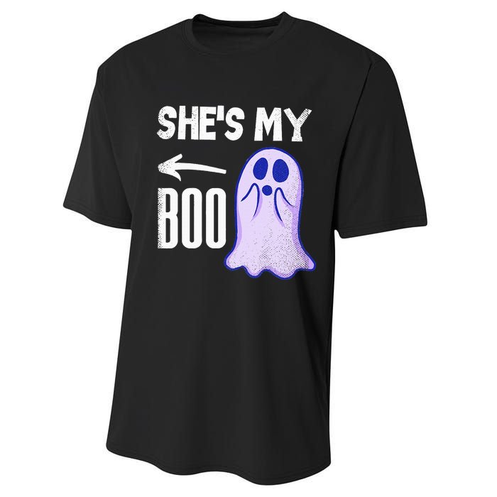 Shes My Boo Cute Ghost Matching Couple Halloween Costume Performance Sprint T-Shirt