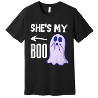 Shes My Boo Cute Ghost Matching Couple Halloween Costume Premium T-Shirt