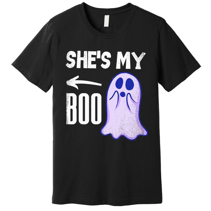 Shes My Boo Cute Ghost Matching Couple Halloween Costume Premium T-Shirt