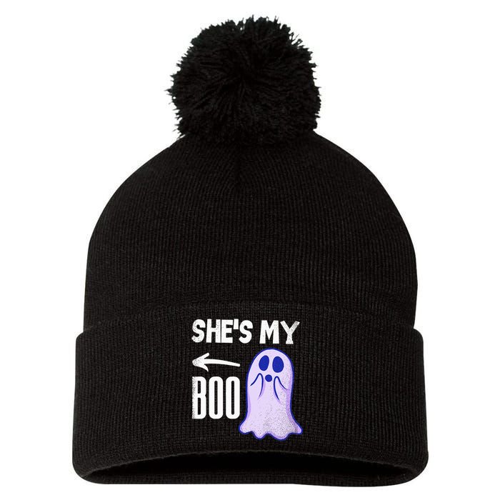 Shes My Boo Cute Ghost Matching Couple Halloween Costume Pom Pom 12in Knit Beanie