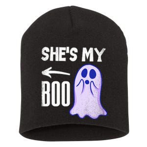 Shes My Boo Cute Ghost Matching Couple Halloween Costume Short Acrylic Beanie