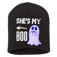 Shes My Boo Cute Ghost Matching Couple Halloween Costume Short Acrylic Beanie