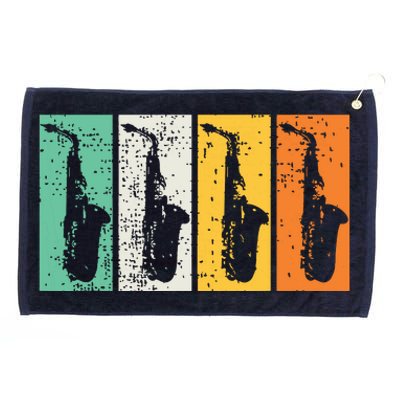 Saxophone Marching Band Sax Retro Vintage Jazz Music Grommeted Golf Towel