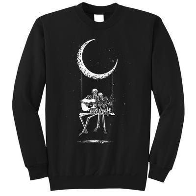 Skeleton Moon Band Tees Rock And Roll Concert Graphic Tees Sweatshirt