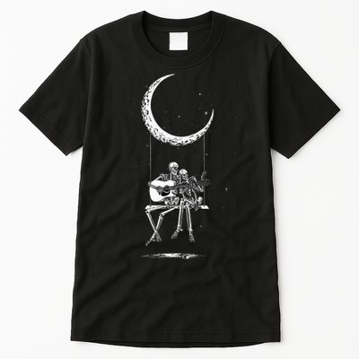 Skeleton Moon Band Tees Rock And Roll Concert Graphic Tees Tall T-Shirt