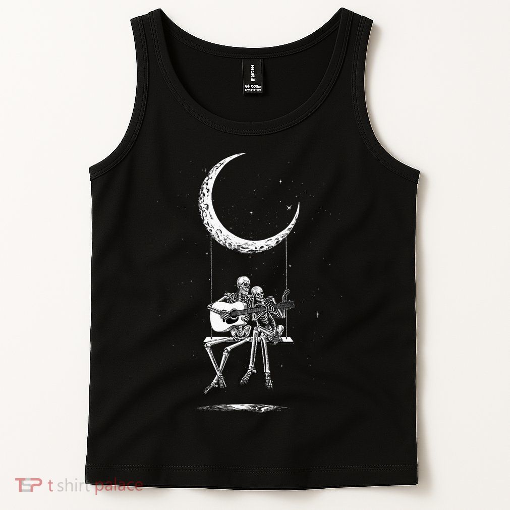 Skeleton Moon Band Tees Rock And Roll Concert Graphic Tees Tank Top