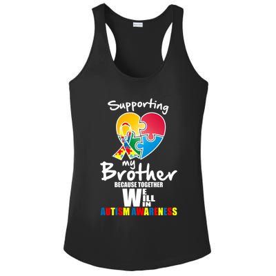 Supporting My Brother Together We Will Win Ladies PosiCharge Competitor Racerback Tank