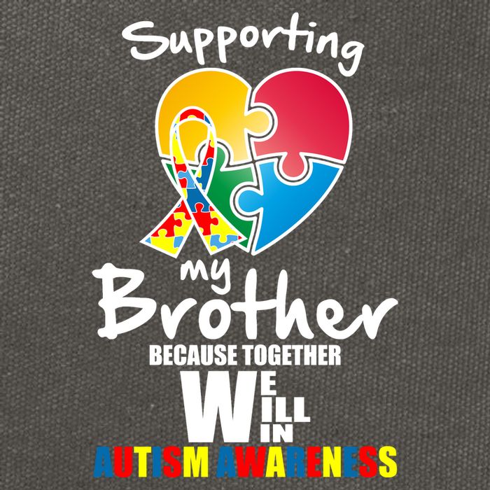 Supporting My Brother Together We Will Win Cotton Canvas Backpack
