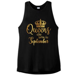 September Month Bday Graphic Queens Are Born In September Gift Ladies PosiCharge Tri-Blend Wicking Tank