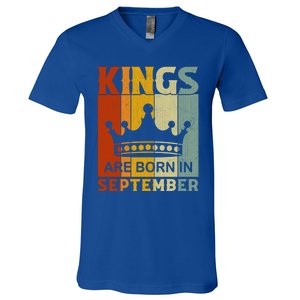 September Month Bday Party Kings Are Born In September Great Gift V-Neck T-Shirt