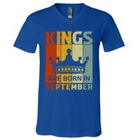 September Month Bday Party Kings Are Born In September Great Gift V-Neck T-Shirt