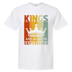 September Month Bday Party Kings Are Born In September Great Gift Garment-Dyed Heavyweight T-Shirt