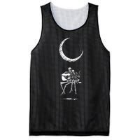 Skeleton Moon Band S Rock And Roll Concert Graphic S Mesh Reversible Basketball Jersey Tank