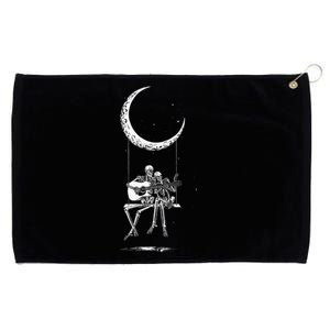 Skeleton Moon Band S Rock And Roll Concert Graphic S Grommeted Golf Towel