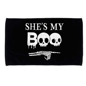 SheS My Boo Skull Face Matching Halloween Couples Funny Gift Microfiber Hand Towel