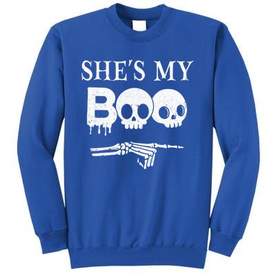 SheS My Boo Skull Face Matching Halloween Couples Funny Gift Sweatshirt