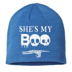 SheS My Boo Skull Face Matching Halloween Couples Funny Gift Sustainable Beanie