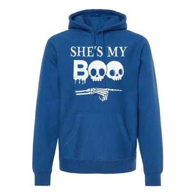 SheS My Boo Skull Face Matching Halloween Couples Funny Gift Premium Hoodie