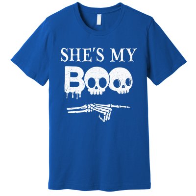 SheS My Boo Skull Face Matching Halloween Couples Funny Gift Premium T-Shirt