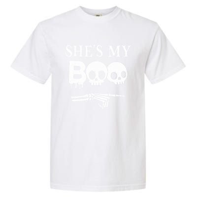 SheS My Boo Skull Face Matching Halloween Couples Funny Gift Garment-Dyed Heavyweight T-Shirt