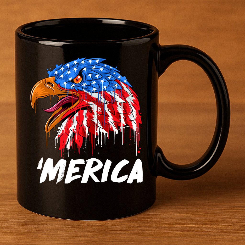 Sweet Merica Ball Eagle 11oz C Handle Ceramic Mug