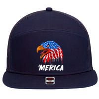 Sweet Merica Ball Eagle 7 Panel Mesh Trucker Snapback Hat