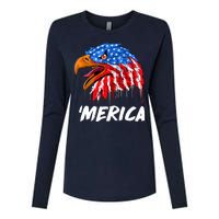 Sweet Merica Ball Eagle Womens Cotton Relaxed Long Sleeve T-Shirt