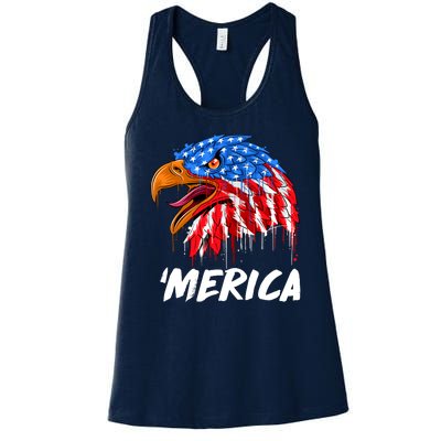 Sweet Merica Ball Eagle Women's Racerback Tank