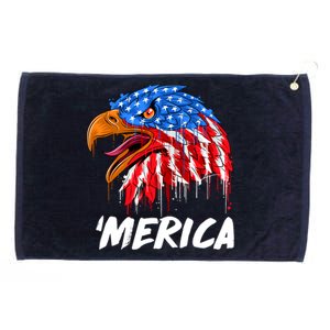 Sweet Merica Ball Eagle Grommeted Golf Towel