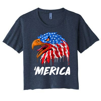 Sweet Merica Ball Eagle Women's Crop Top Tee