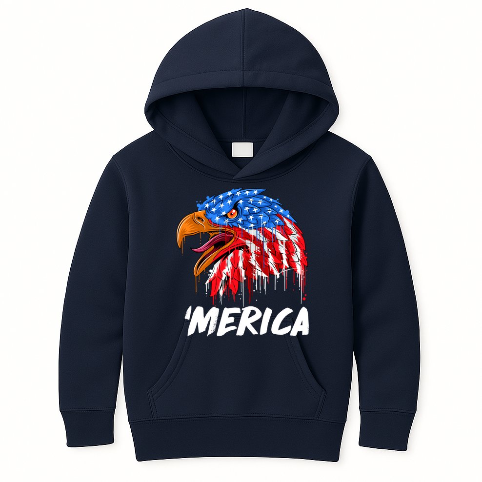 Sweet Merica Ball Eagle Kids Hoodie
