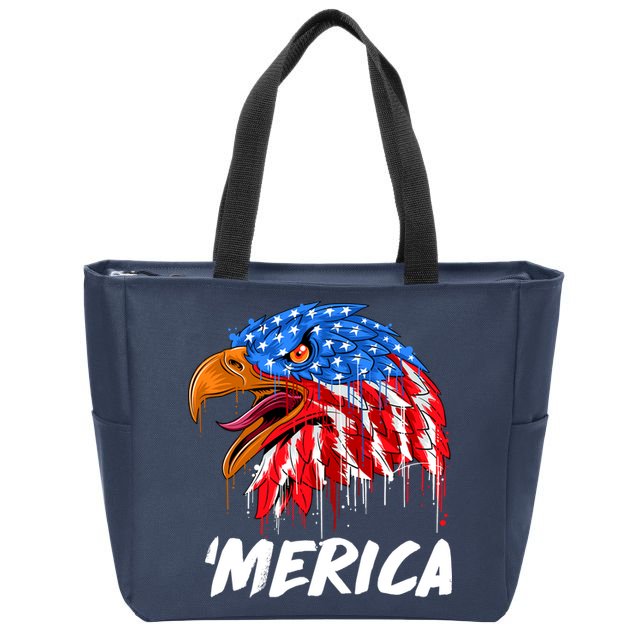 Sweet Merica Ball Eagle Zip Tote Bag