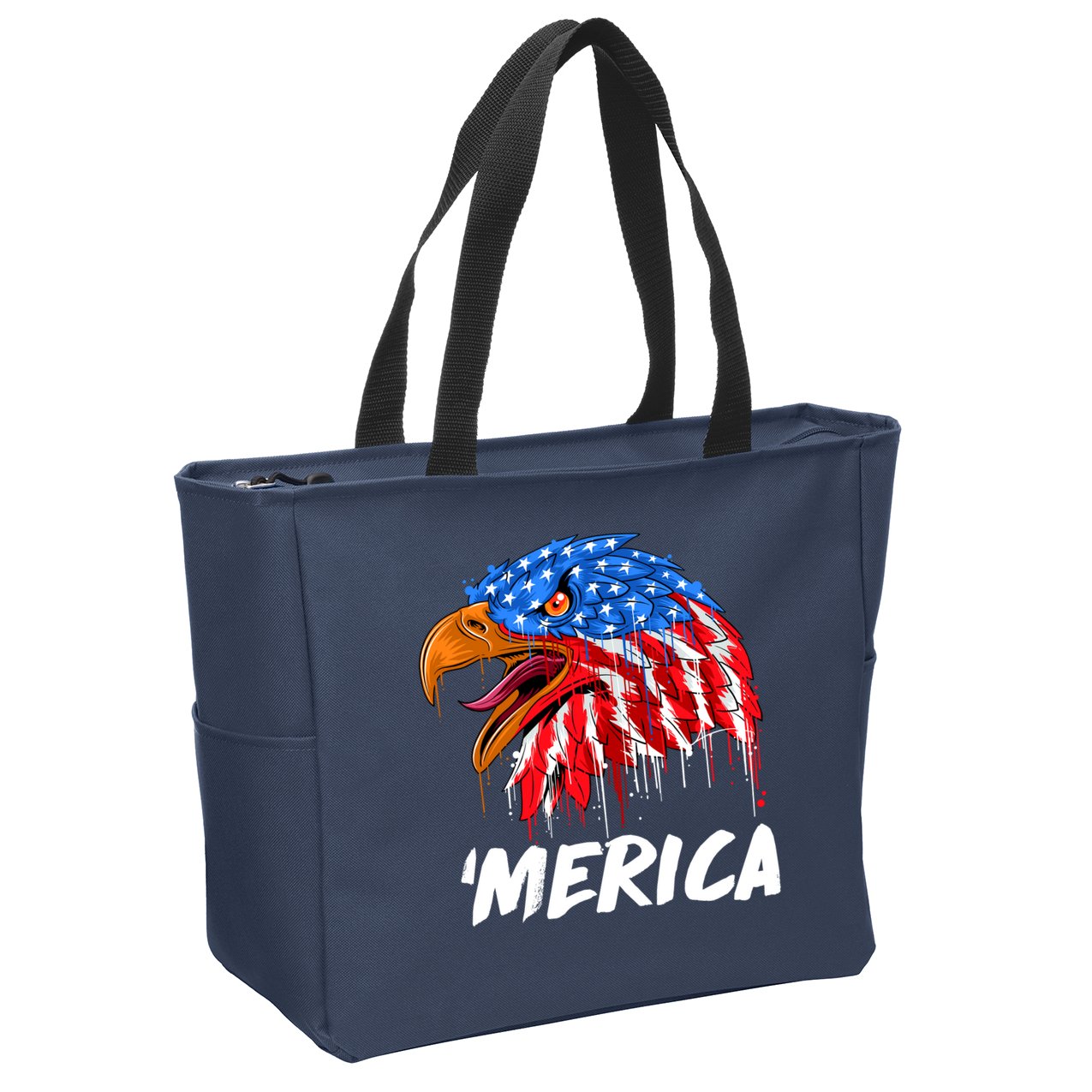 Sweet Merica Ball Eagle Zip Tote Bag