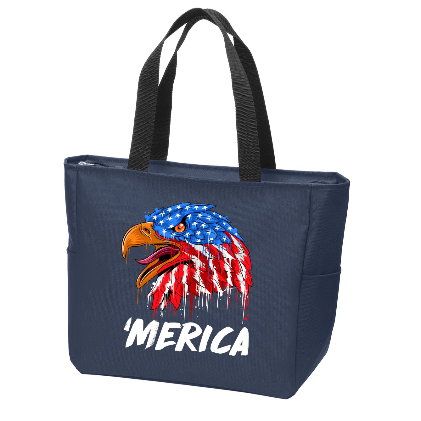 Sweet Merica Ball Eagle Zip Tote Bag