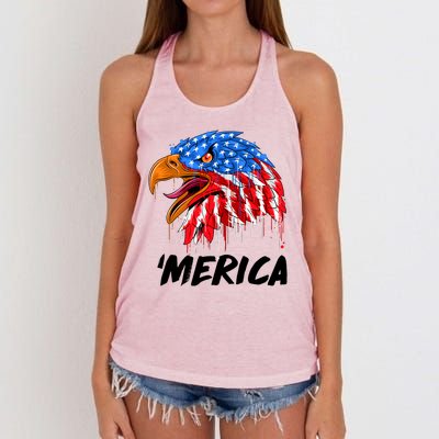 Sweet Merica Ball Eagle Women's Knotted Racerback Tank