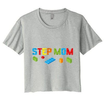 Stepmom Master Builder Building Bricks Blocks Family Parents Great Gift Women's Crop Top Tee