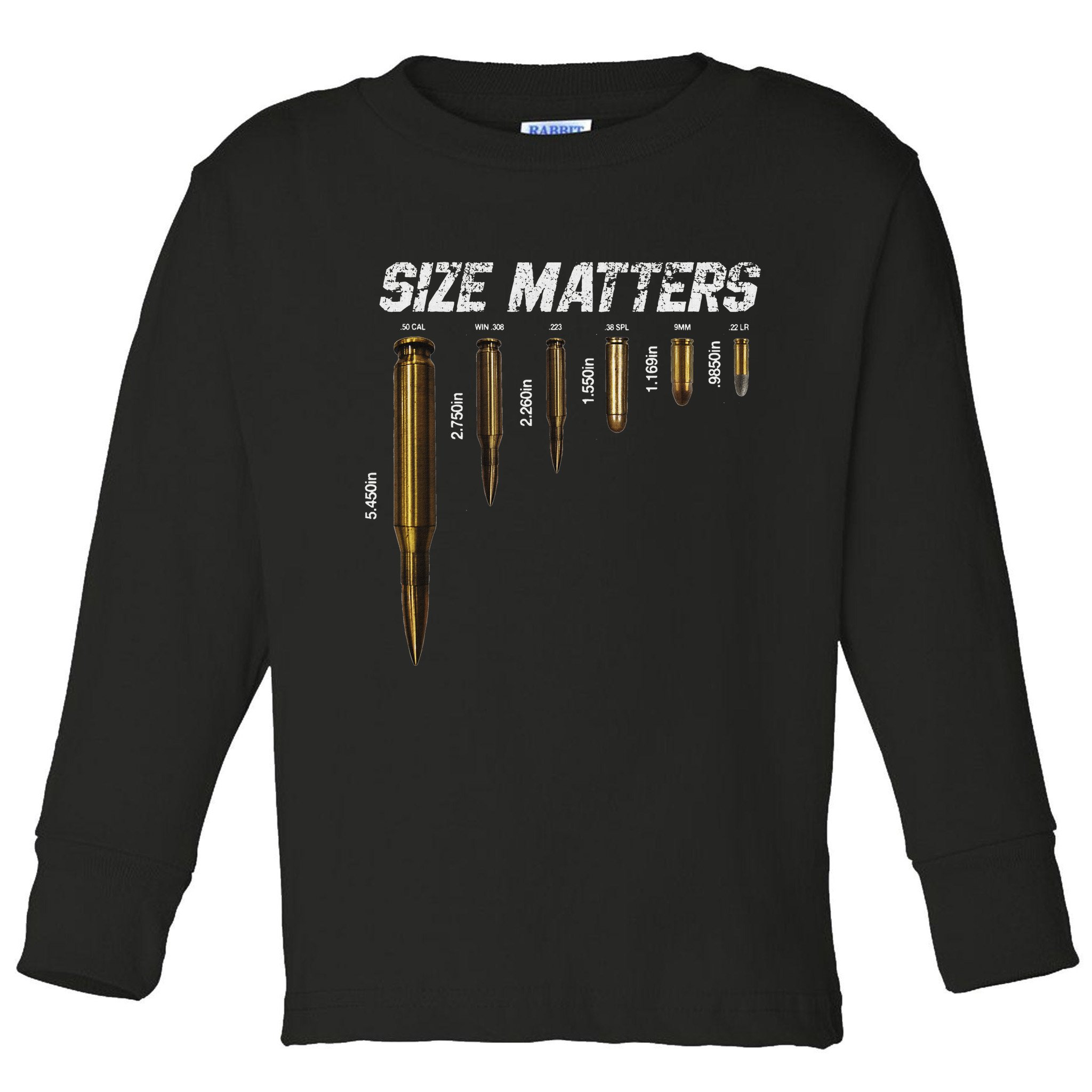 Size Matters Bullets Toddler Long Sleeve Shirt