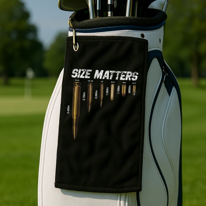 Size Matters Bullets Golf Towel